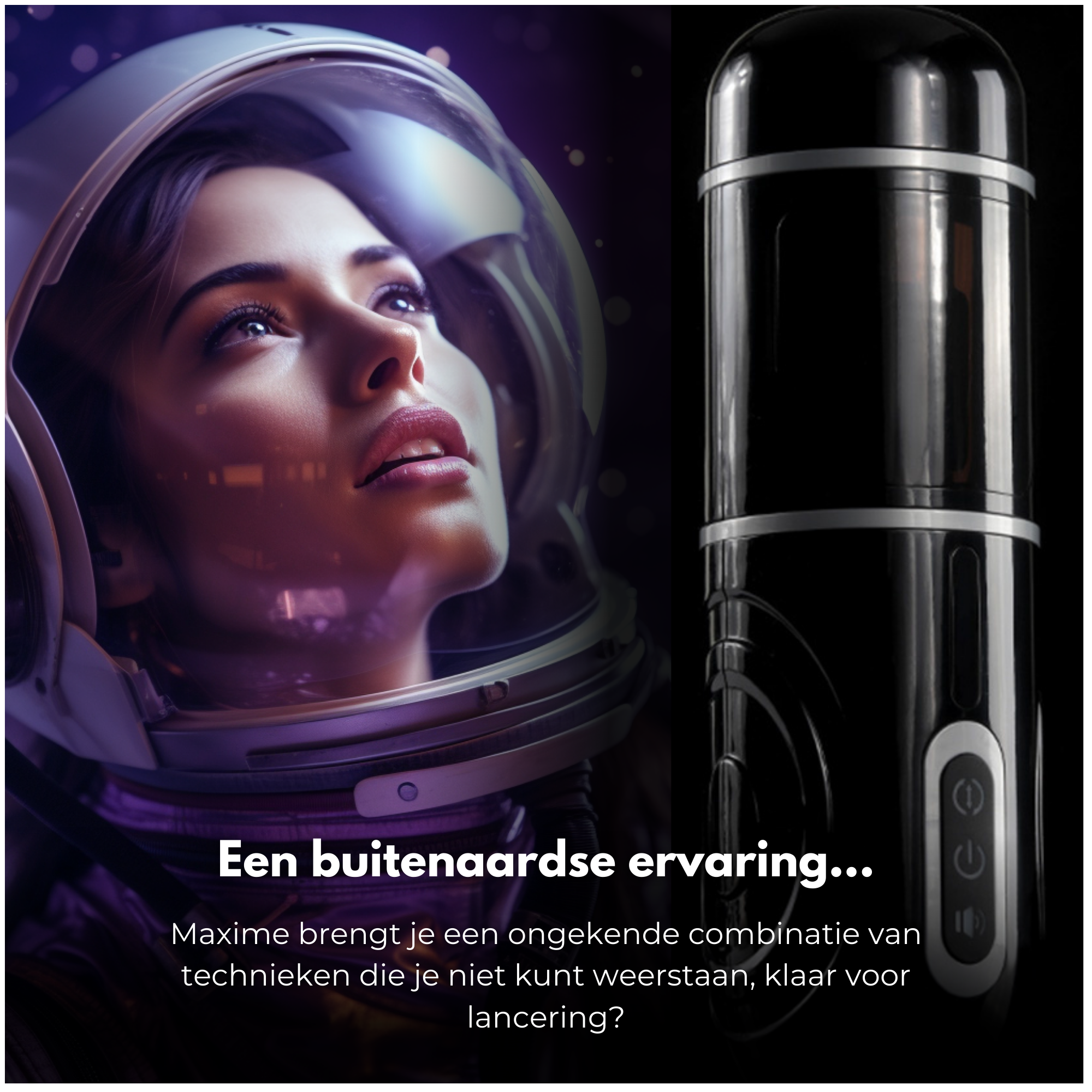 Automatische masturbator met astronaut ernaast